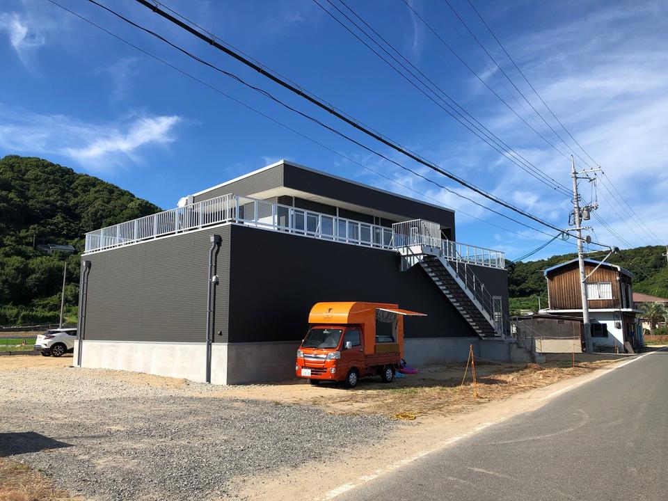 瀬戸内市内 新築鉄骨造工場兼カフェ　設計・工事監理の画像